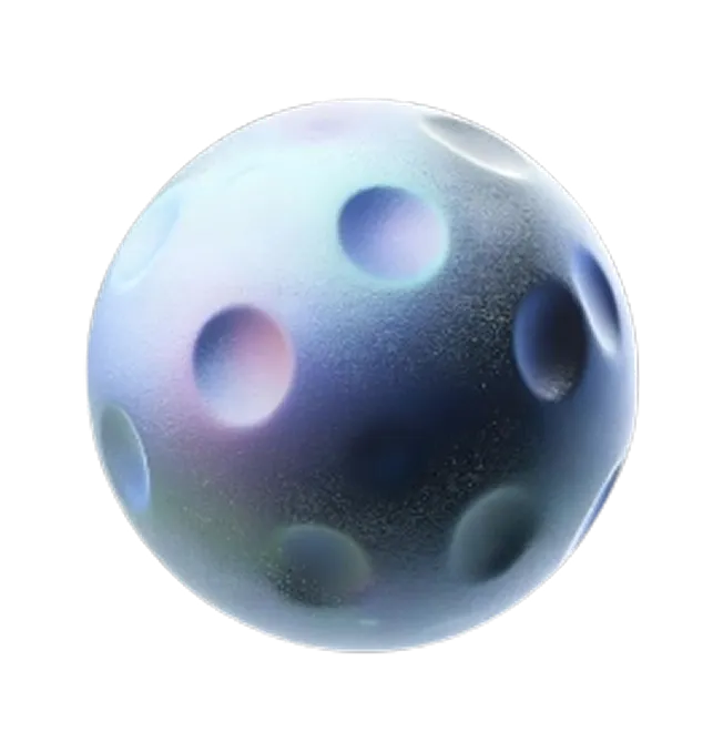 Colorful, textured ball with holes, representing innovative design in team collaboration tools by ORO AI.